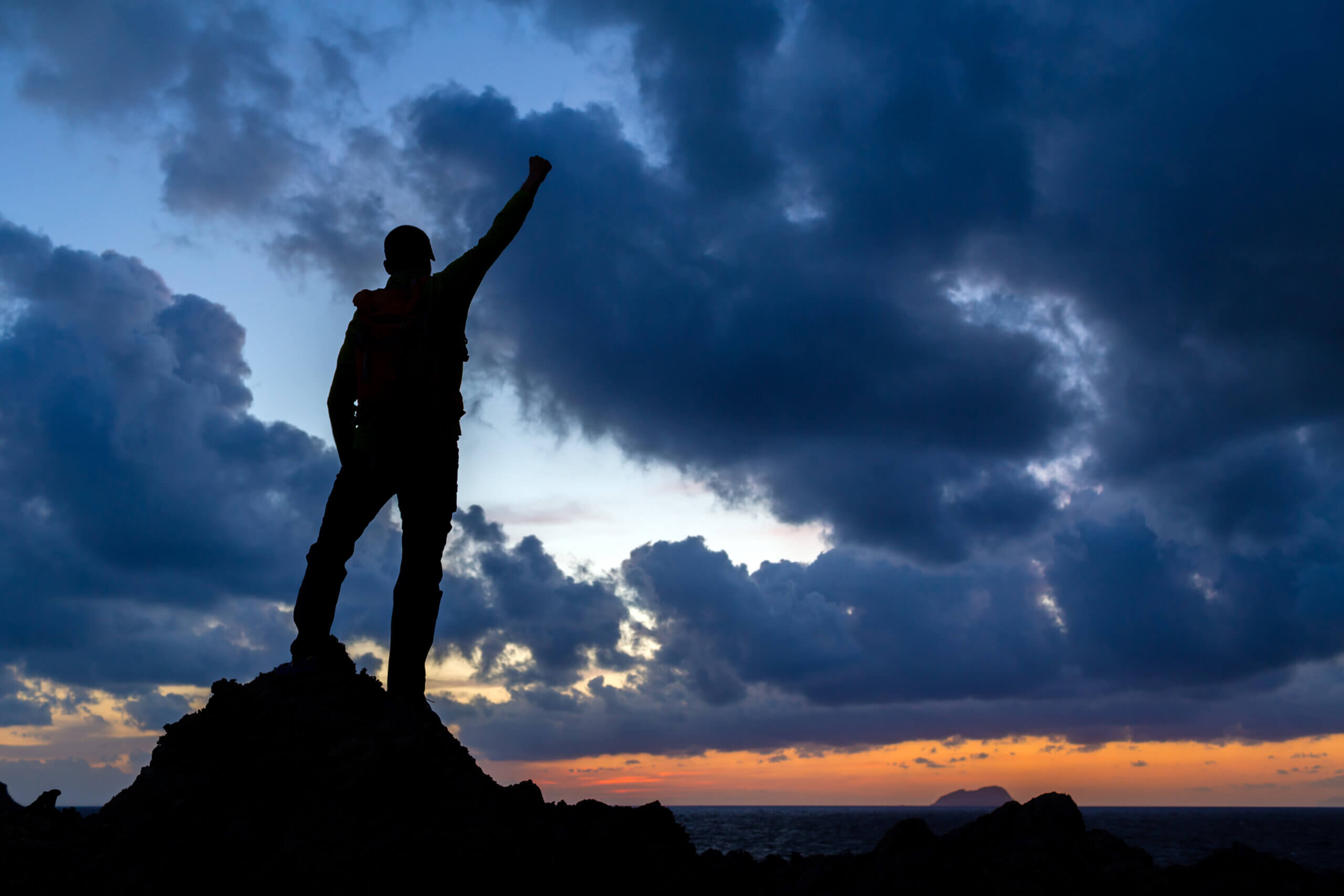 Person standing on elevation