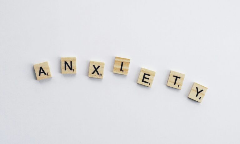Anxiety spelled out through letter tiles