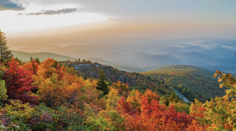 Calm mountain landscape representing the benefits of deep breathing and relaxation